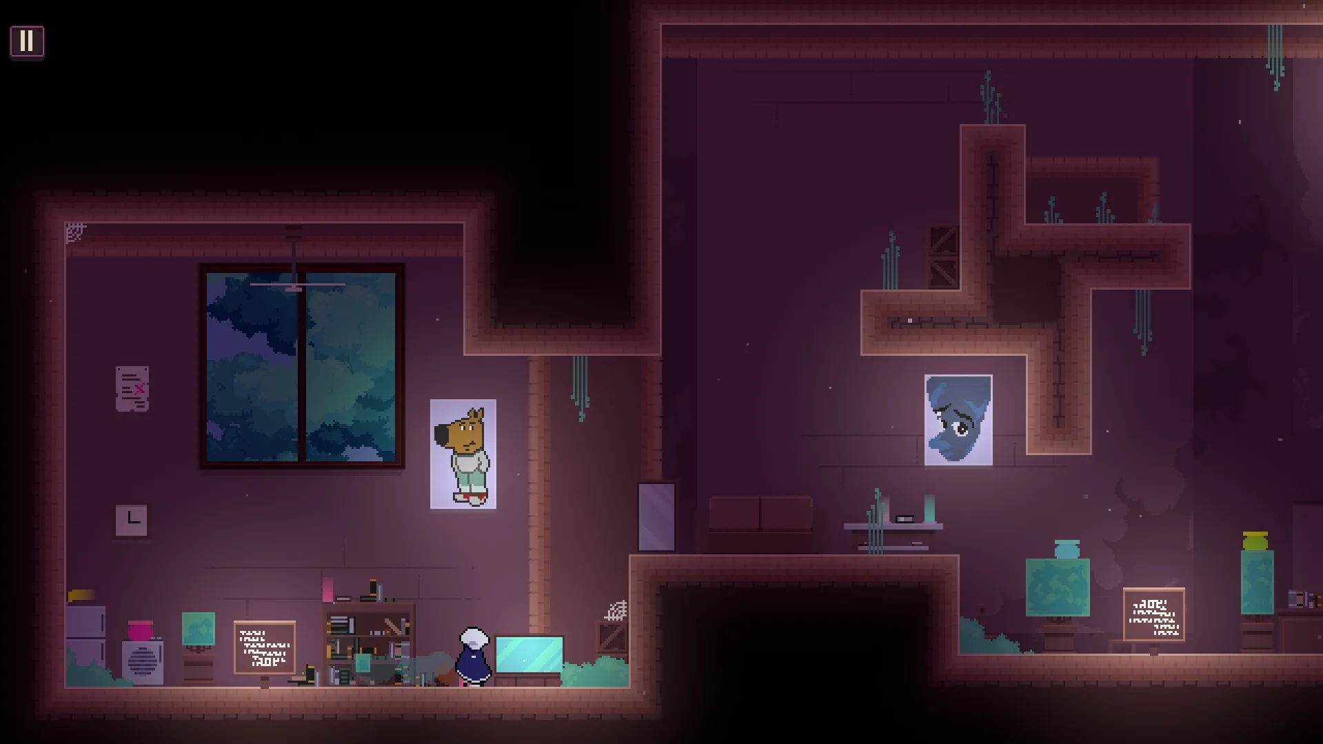 Distractions level with multiple side paths, props, and optional challenge rooms